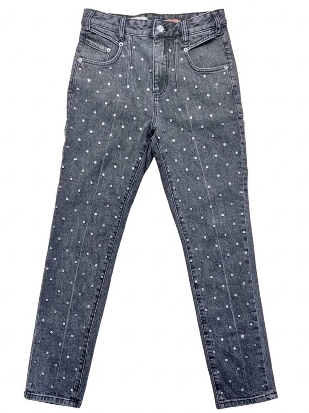Anthropologie PILCRO High-Rise Slim Rhinestone Embellished Jeans Size 26